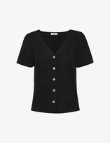 Thumbnail for your product : Whistles V-neck button placket cotton T-shirt