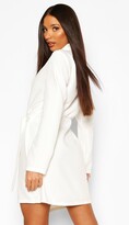 Thumbnail for your product : boohoo Tall Woven Ruched Side Tie Blazer Dress
