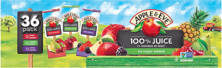 Apple & Eve 100% Juice Variety Pack, 6.75 fl. oz., 36 pk.