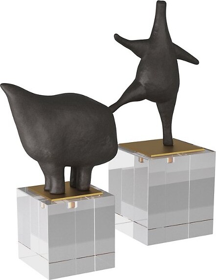 Arteriors Brovina Sculptures, Set of 2 in Black