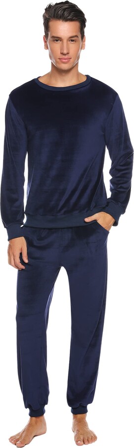 Wayleb Pyjamas for Men Winter Tracksuit Velour Pyjama Sets Lounge - Main Image