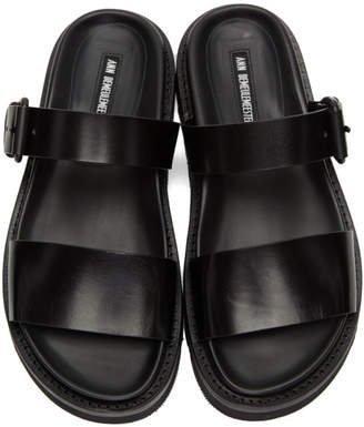 Ann Demeulemeester Black Two-Strap Sandals
