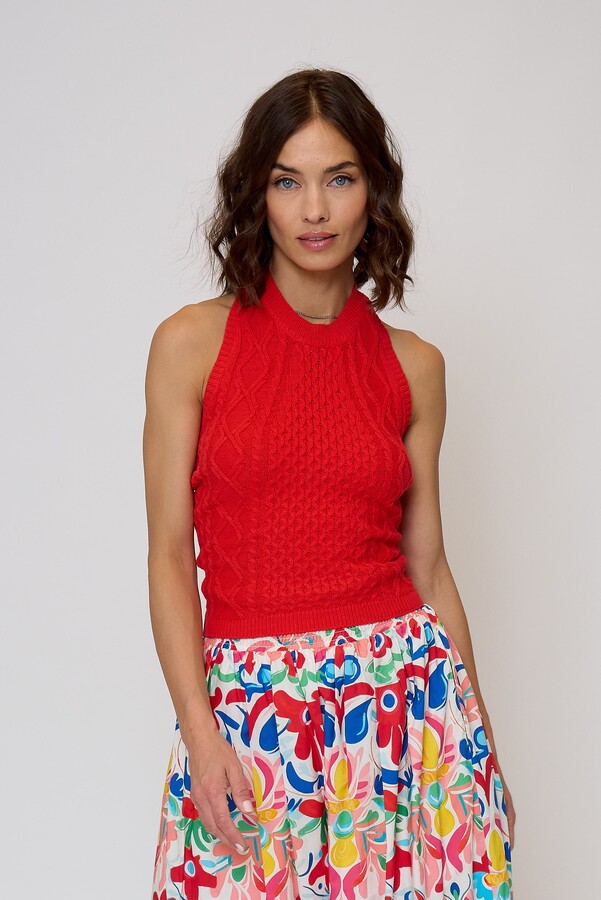 Central Park West Junie Cabled Halter Top