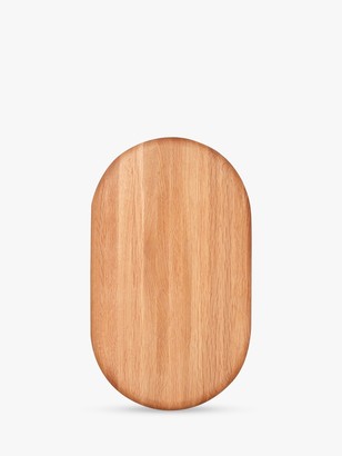 Croft Collection Oval Chunky Oak Wood Chopping Board, Natural