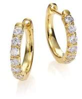 Thumbnail for your product : Jude Frances Jude Diamond & 18K Yellow Gold Huggie Hoop Earrings/0.5"