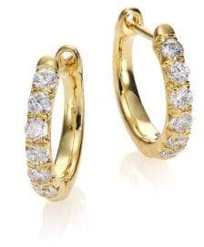 Jude Frances Jude Diamond & 18K Yellow Gold Huggie Hoop Earrings/0.5"