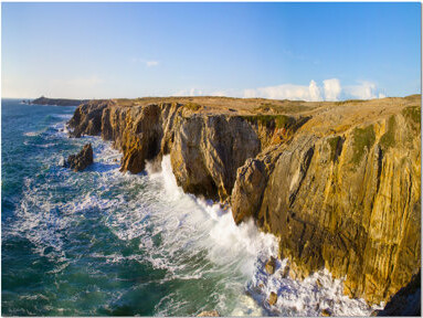 Design Art Cote Sauvage Bretagne France - Wrapped Canvas Photograph Print