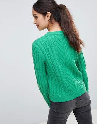 Bershka cable knit jumper
