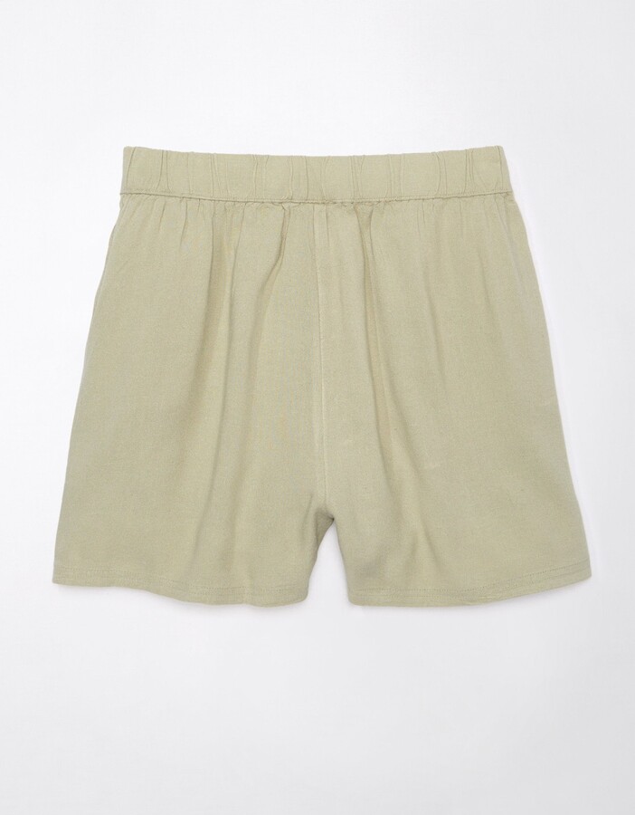 American Eagle Outfitters AE Linen-Blend Faux Wrap Skort