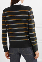 Thumbnail for your product : Equipment Duru Striped Wool And Cashmere-blend Sweater - Midnight blue
