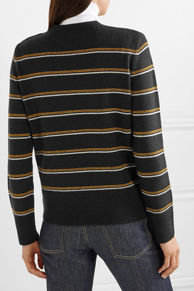 Equipment Duru Striped Wool And Cashmere-blend Sweater - Midnight blue