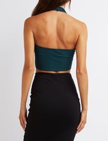Thumbnail for your product : Charlotte Russe Ribbed Halter Crop Top