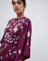 Thumbnail for your product : ASOS Tall Kimono Mini Dress With Embroidery