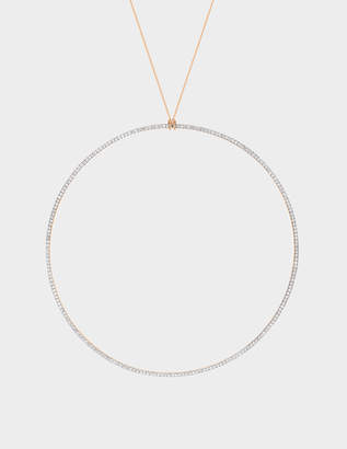 ginette_ny Jumbo Diamond Circle 18-karat rose gold necklace