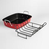 Thumbnail for your product : World Market Red Enamel-on-Steel Roaster with Rack