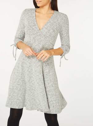 Dorothy Perkins Grey Wrap Fit and Flare Dress