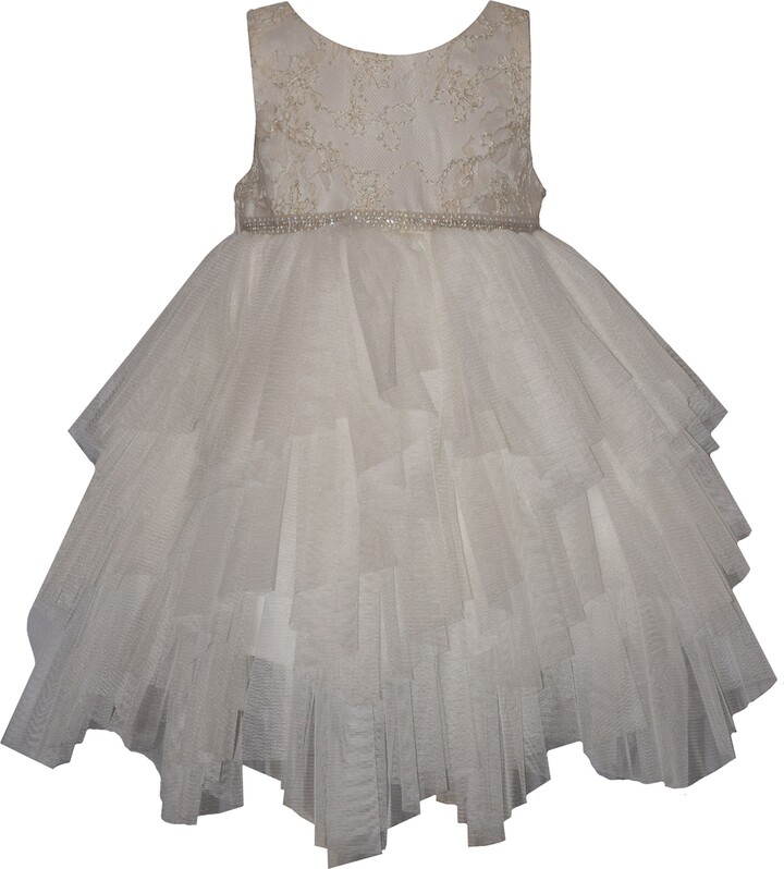 Bonnie Baby Baby Girls Hanky Hem Sleeveless Party Dress