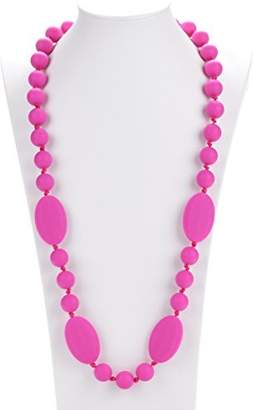 Consider It Maid Silicone Teething Necklace for Mom to Wear - FREE E-BOOK - BPA FREE and FDA Approved - Peas in a Pod (Violet Red)