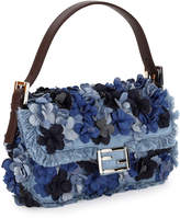 Thumbnail for your product : Fendi Baguette Denim Flowers Shoulder Bag, Denim