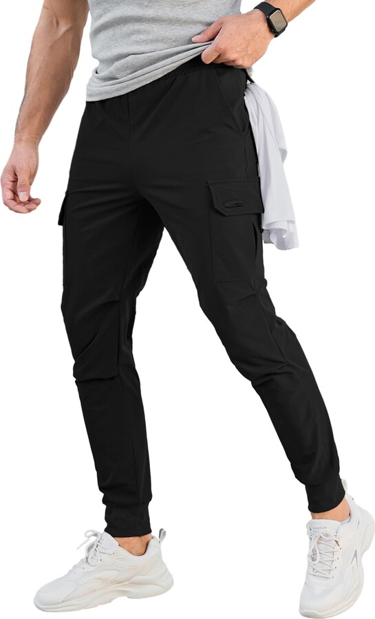 Comdecevis Men's Cargo Jogger Pants Stretch Sweatpants Slim Fit Tactical  Pants with Zipper Pockets Casual Trousers - ShopStyle