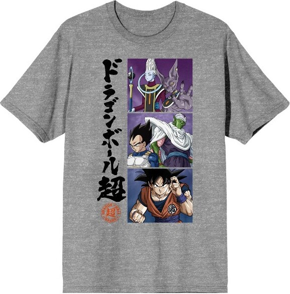 Dragon Ball Z DragonBallSuperCharacterPanelsCrewNeckShortSleeveAthleticHeatherMen'sT-shirt-XXL