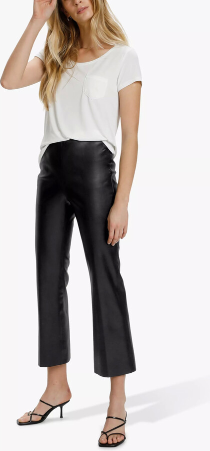 Soaked In Luxury Kaylee Faux Leather Kick Flare Trousers ShopStyle