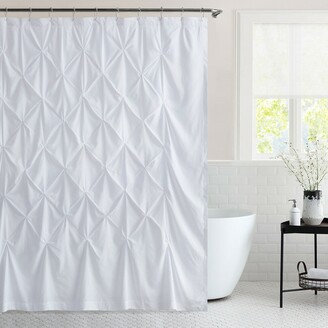 White Ruffled Princess Dress Design Shower Curtain Waterproof Fabric 72 inch 