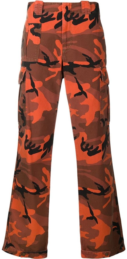 orange cargo trousers mens