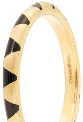 Marc Alary Enamel & 18kt Gold Ring - Black