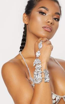 PrettyLittleThing Silver Large Diamante Hand Chain
