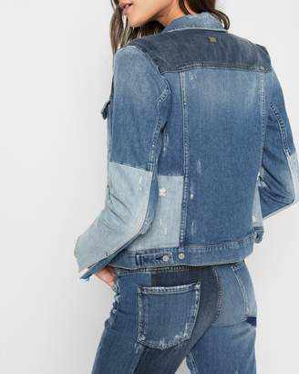 7 For All Mankind Patchwork Jacket in Indigo Patches