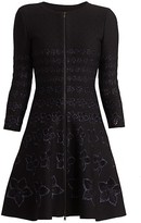 Thumbnail for your product : Alaia Glitter Flower Front-Zip Dress