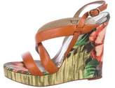 Thumbnail for your product : Valentino Leather Slingback Wedges