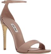 Thumbnail for your product : Miu Miu Embellished-Heel Ankle-Strap Sandals-Nude
