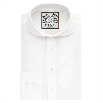 Thomas Pink Cole Plain Slim Fit Button Cuff Shirt
