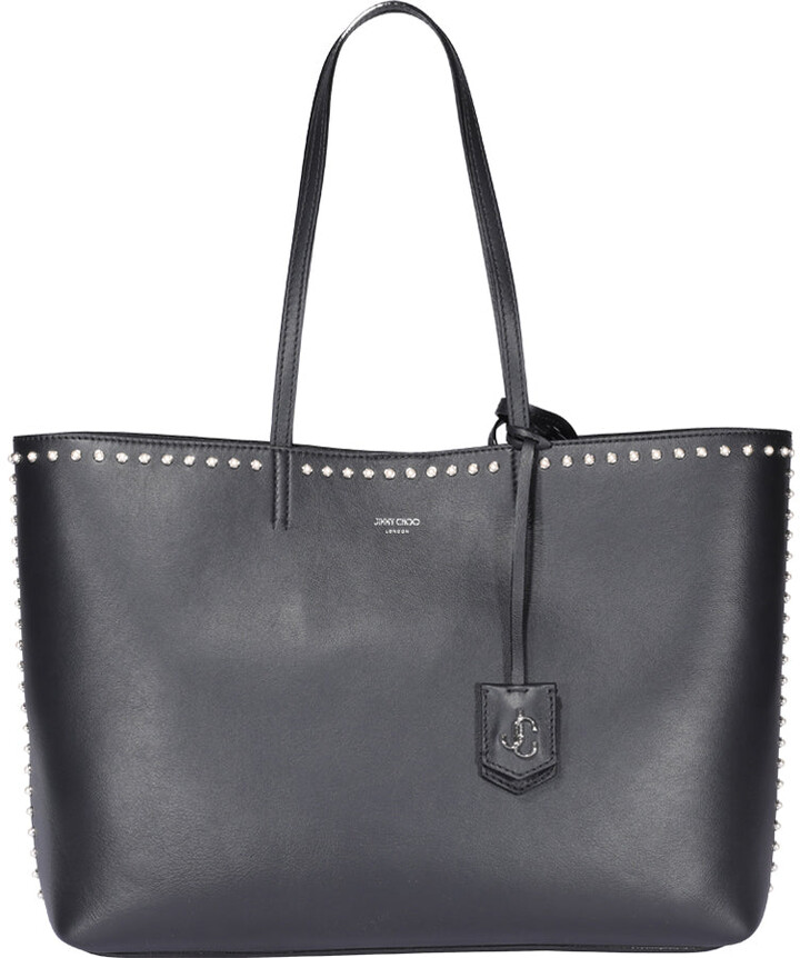 black tote with studs