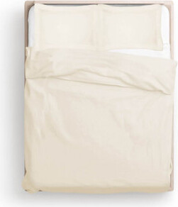 PushpLinen 300TC Cotton Percale Solid Duvet Cover Set