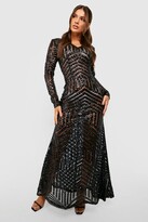 Thumbnail for your product : boohoo Boutique Sequin Long Sleeve Maxi Bridesmaid Dress