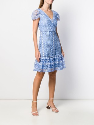 Temperley London Short-Sleeved Crochet Dress
