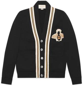 Gucci Wool cardigan with bee appliqué