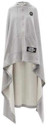 Raf Simons Hooded Cotton-jersey Sweatshirt Cape - Grey
