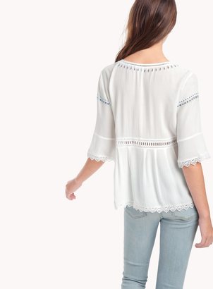 Ella Moss Broderie Anglaise 3/4 Eyelet Top