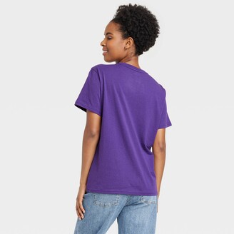 Classic ShopStyle Dark Logo - T- Boyfriend Sleeve Marvel Shirt Women\'s - Short Graphic Black Panther Purple XXL