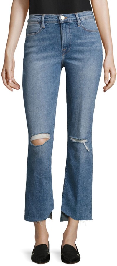 asymmetrical hem jeans