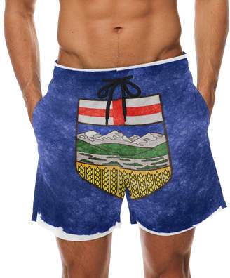 Trunks Franzibla Vintage Alberta Provincial Flag Men's Swim Swimming Beach Shorts Watershort