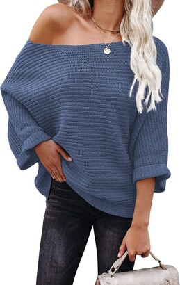 KIRUNDO Women's 2024 Fall Winter Casual Oversized Long Sleeve Striped  Sweater Crew Neck Ribbed Knit Side Slit Pullover