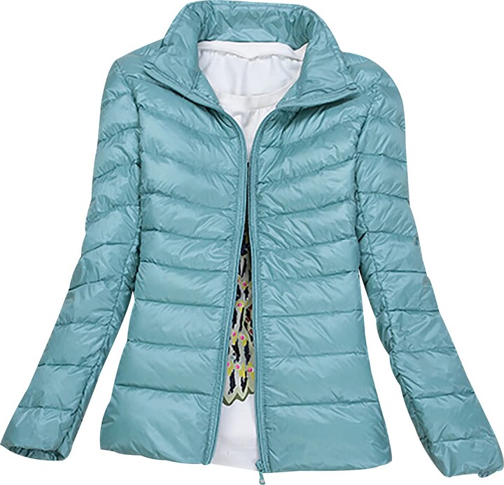 HAXNOHEY Ladies Puffer Jacket Lightweight Down Jacket Women Packable