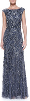 Thumbnail for your product : Jenny Packham Boat-Neck Comet-Beaded Gown, Galaxy