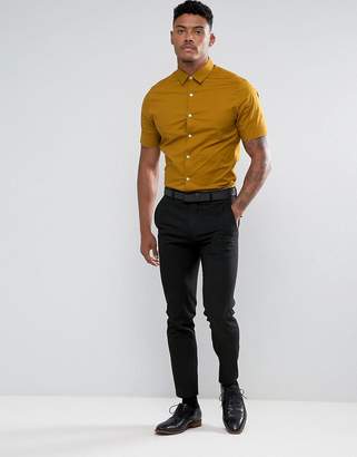 ASOS Skinny Shirt In Mustard