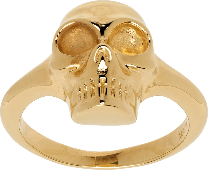 Alexander McQueen Gold Skull Ring